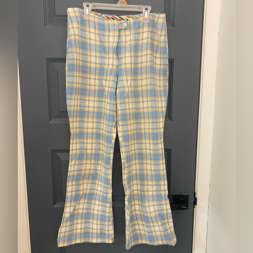 Plaid vintage 70s bellbottom flare pants